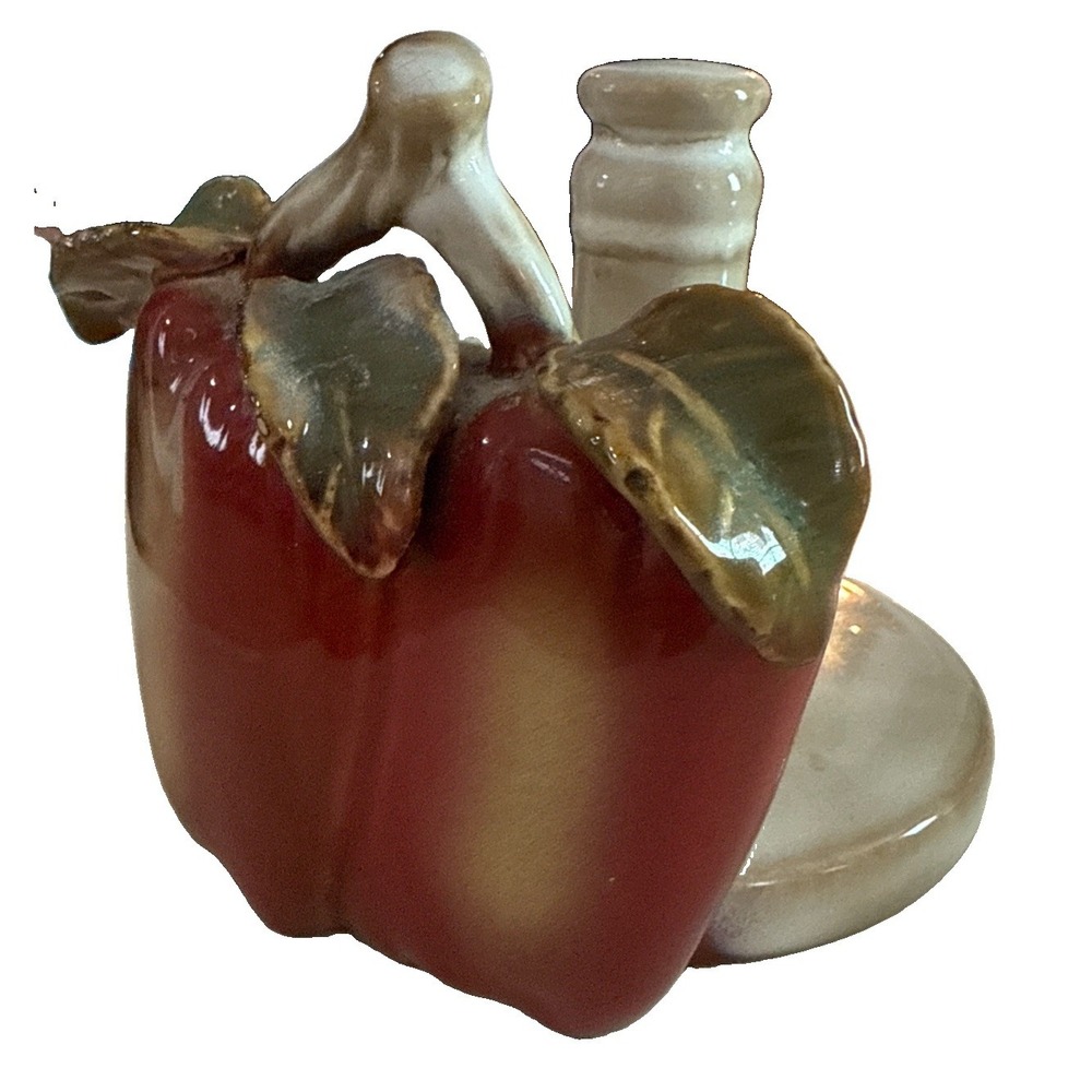 Ceramic Vintage Apples Paper Towel Holder Kitchen Decor Beautiful Glazed